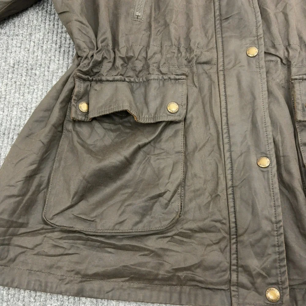 Fat Face‎ Jacket Womens 18 Brown Waxed Cotton Corduroy Collar Utility Field Barn